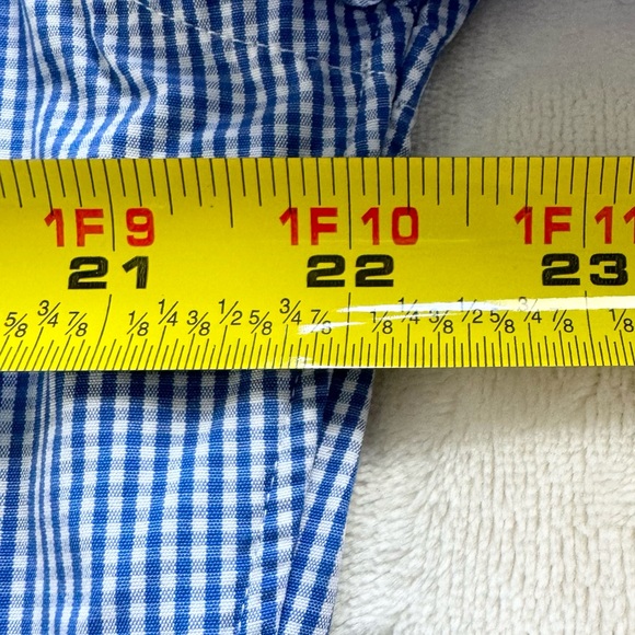 J. Crew Haberdashery Men’s Shirt Large 16-16.5 Blue and White Check 100% Cotton - Picture 9 of 14